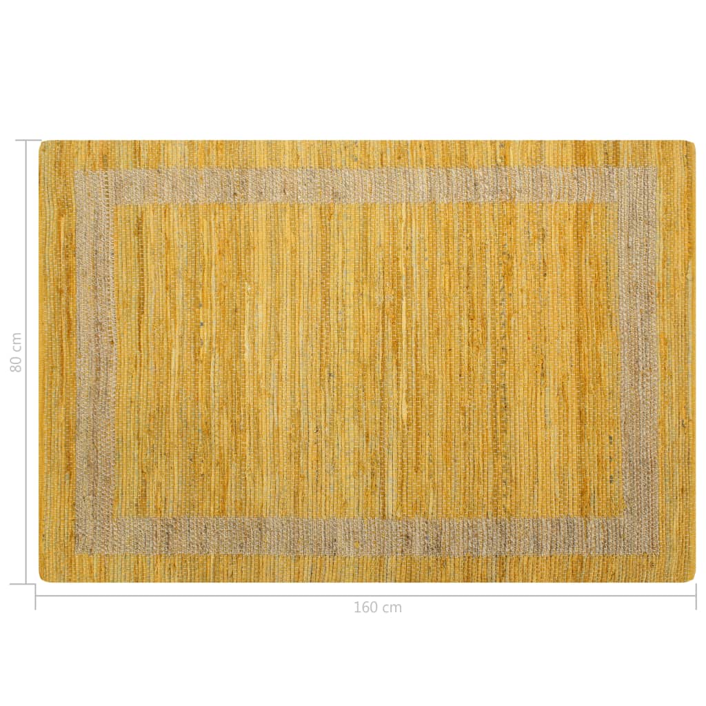 Tapis fait à la main Jute Jaune 80x160 cm