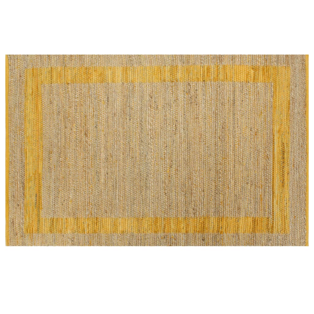 Tapis fait à la main jute jaune 160x230 cm