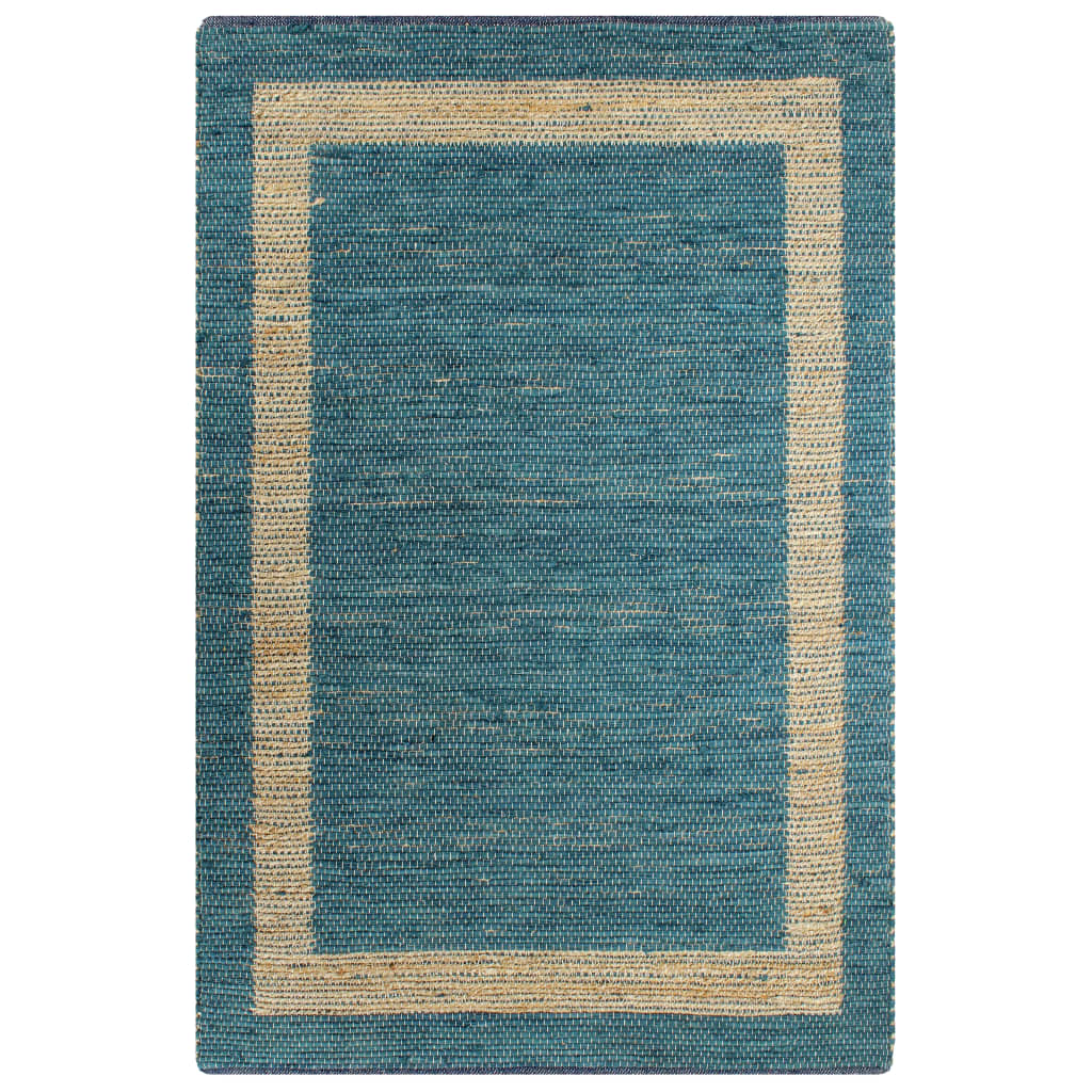 Tapis fait à la main jute bleu 160x230 cm