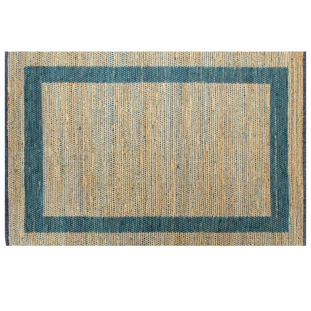 Tapis fait à la main jute bleu 160x230 cm