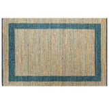 Tapis fait à la main jute bleu 160x230 cm