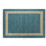 Tapis fait à la main jute bleu 160x230 cm