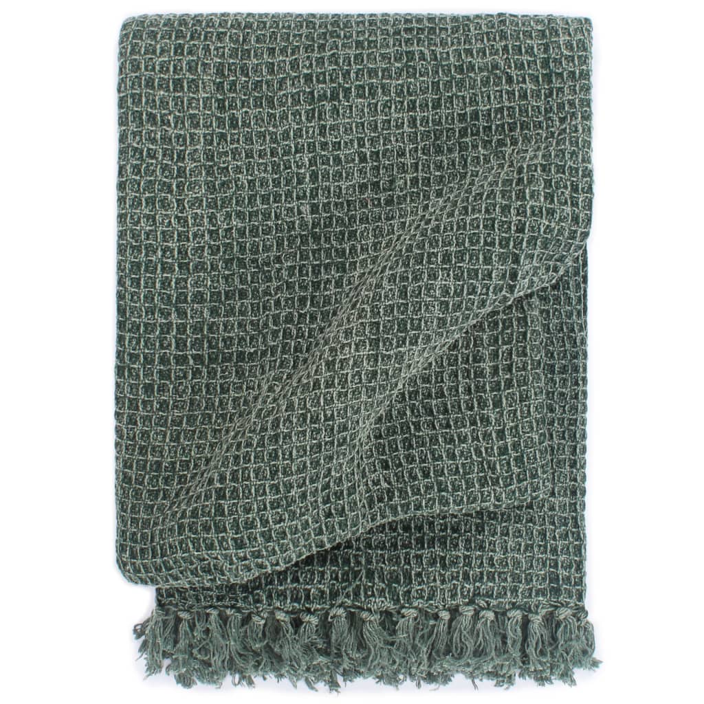 Cotton Blanket 160 x 210 cm Dark Green