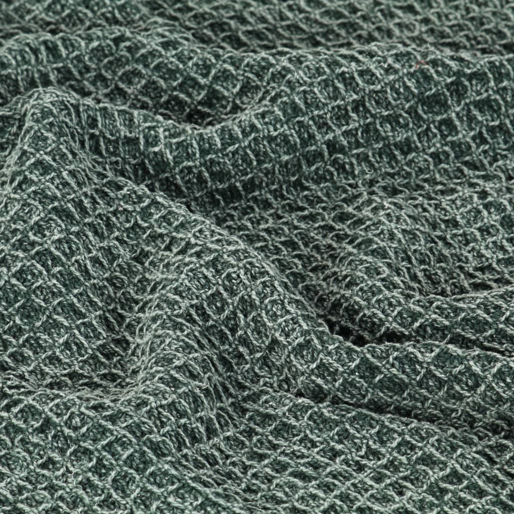 Cotton Blanket 160 x 210 cm Dark Green