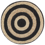 Handgefertigter Pouf Schwarz 40 x 45 cm Jute