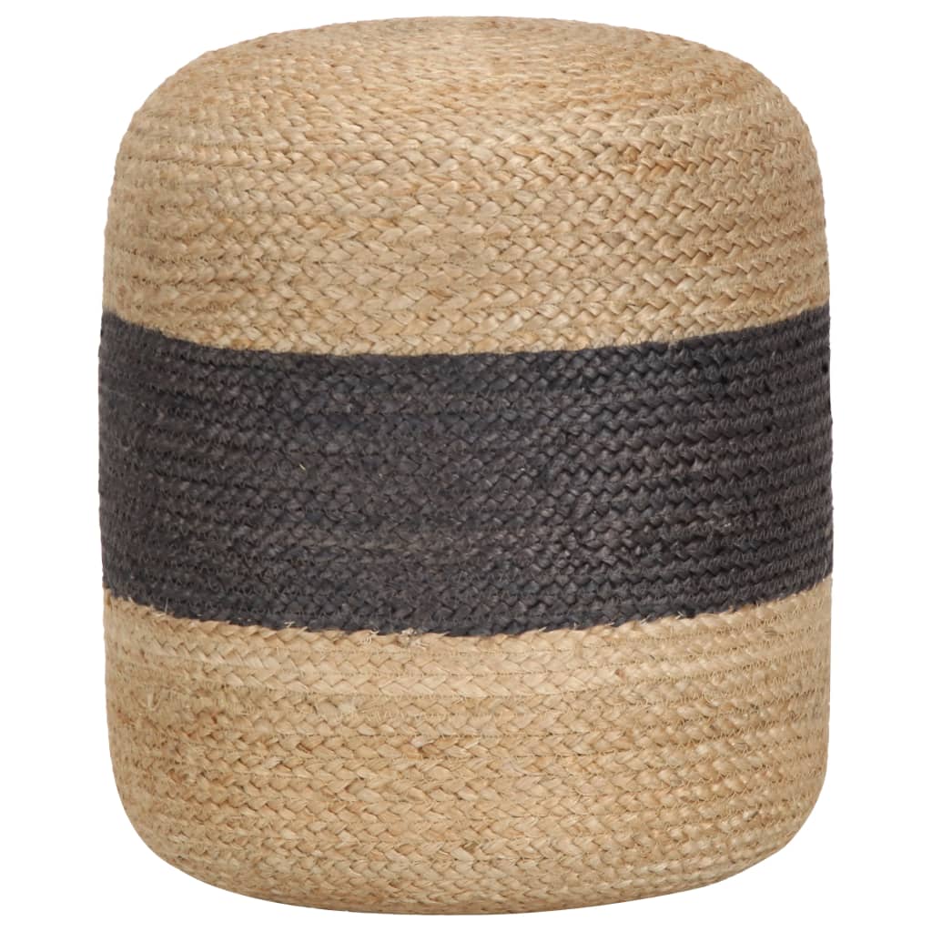 Handgefertigter Pouf Dunkelgrau 40 x 45 cm Jute