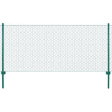 Wire mesh fence with posts Steel 25x1 m Green