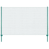 Wire mesh fence with posts Steel 25x2 m Green