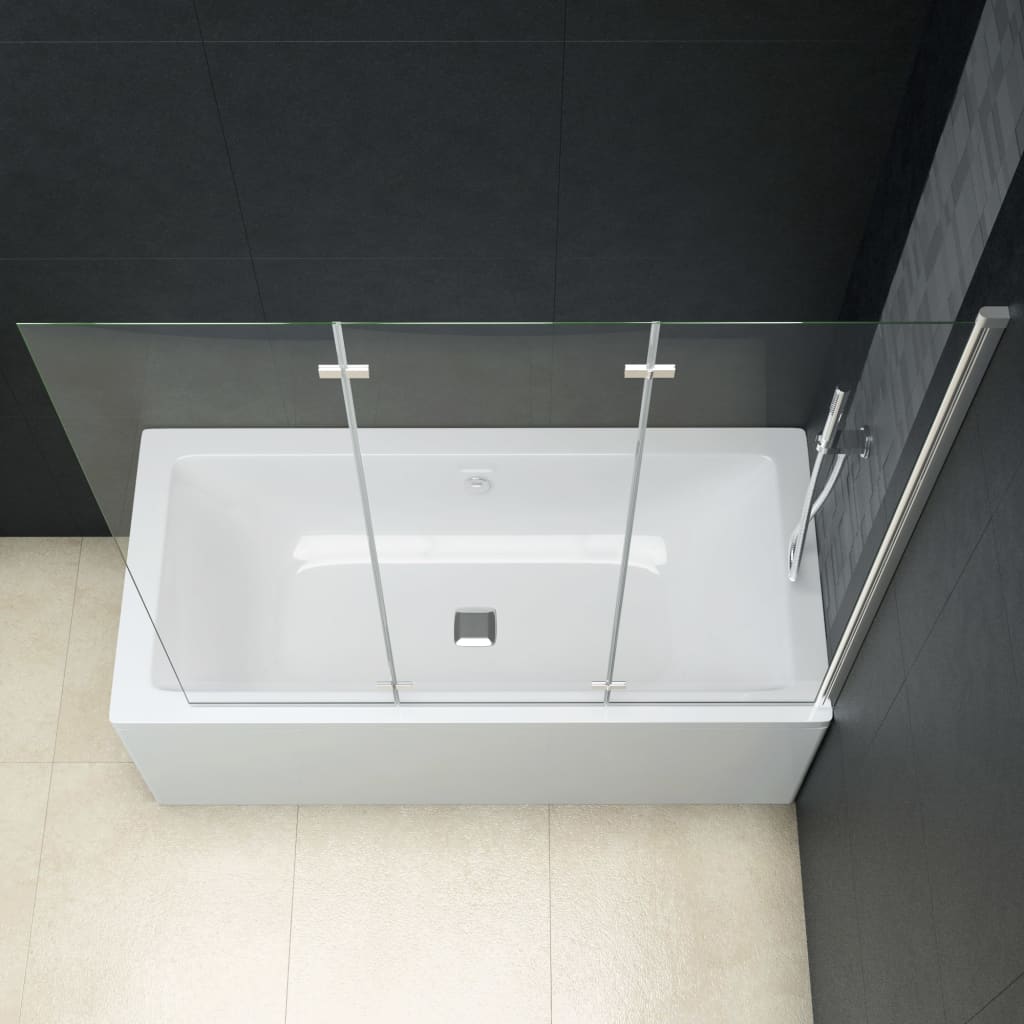 Cabine de douche pliable 3 panneaux ESG 130x138 cm