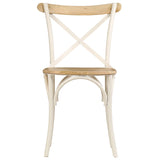 Chaises à dossier croisé lot de 2 blanc bois de manguier solide