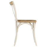 Chaises à dossier croisé lot de 2 blanc bois de manguier solide