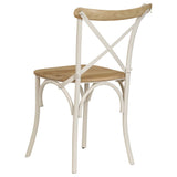 Chaises à dossier croisé lot de 2 blanc bois de manguier solide