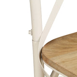 Chaises à dossier croisé lot de 2 blanc bois de manguier solide