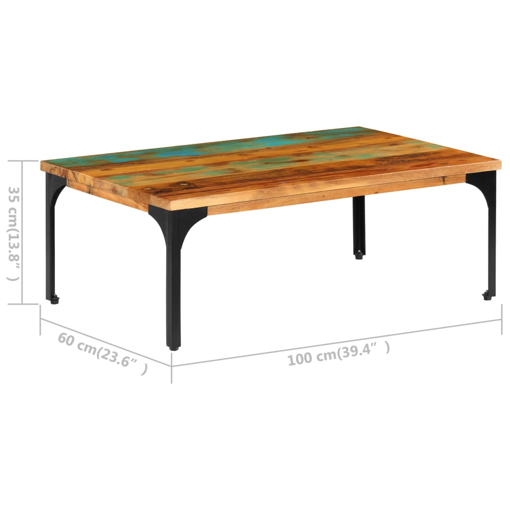 Table basse 100x60x35 cm Bois de récupération solide