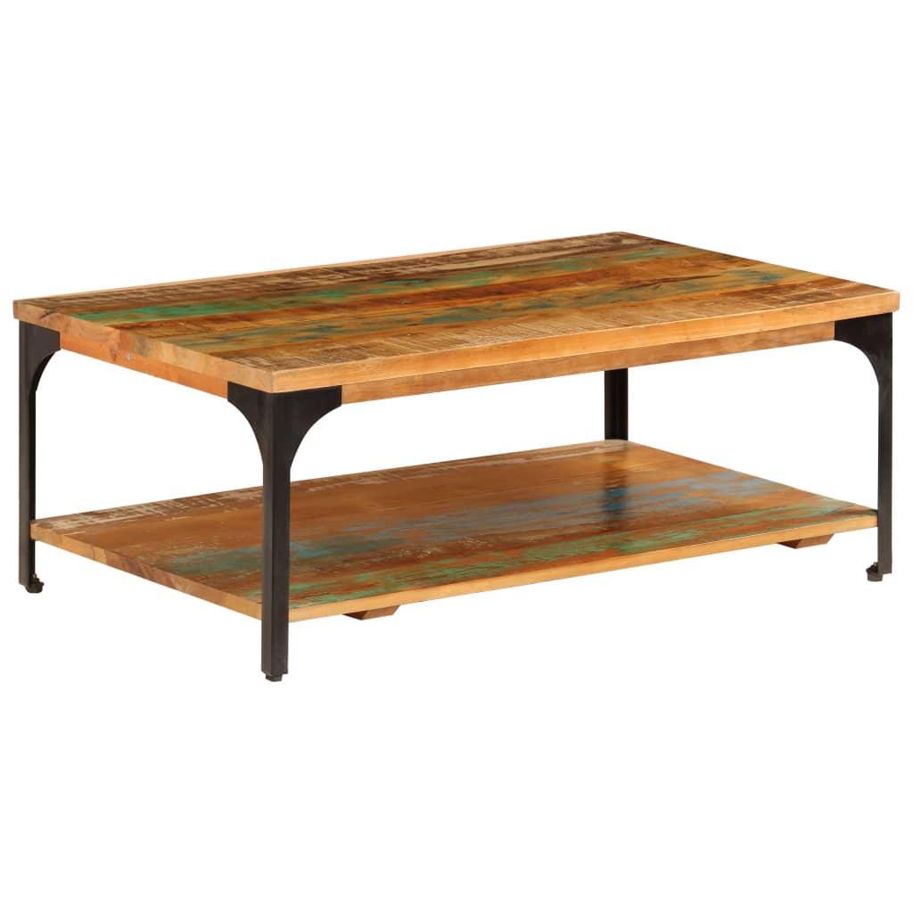 Table basse et étagère 100x60x35 cm Bois de récupération solide