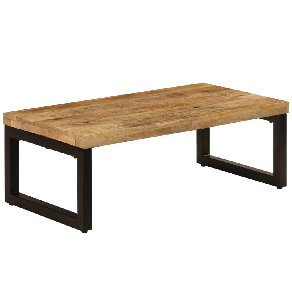 Table basse 100x50x35 cm Bois de manguier solide et acier