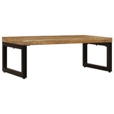 Table basse 100x50x35 cm Bois de manguier solide et acier