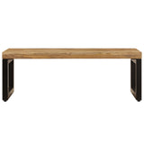 Table basse 100x50x35 cm Bois de manguier solide et acier