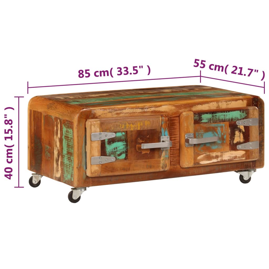 Table basse 85x55x40 cm Bois de récupération massif