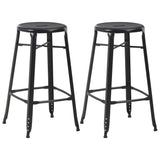 Tabourets de bar lot de 2 noir acier