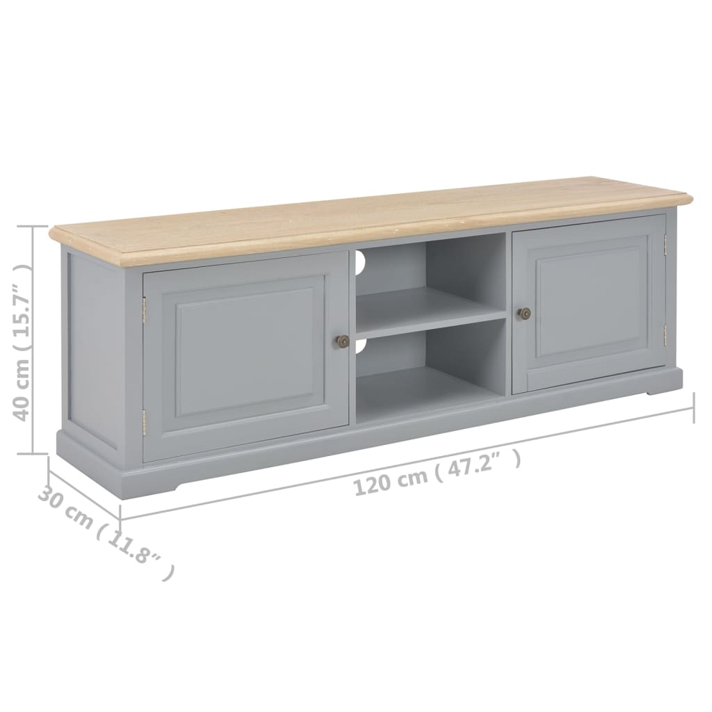 Meuble TV Gris 120x30x40 cm Bois