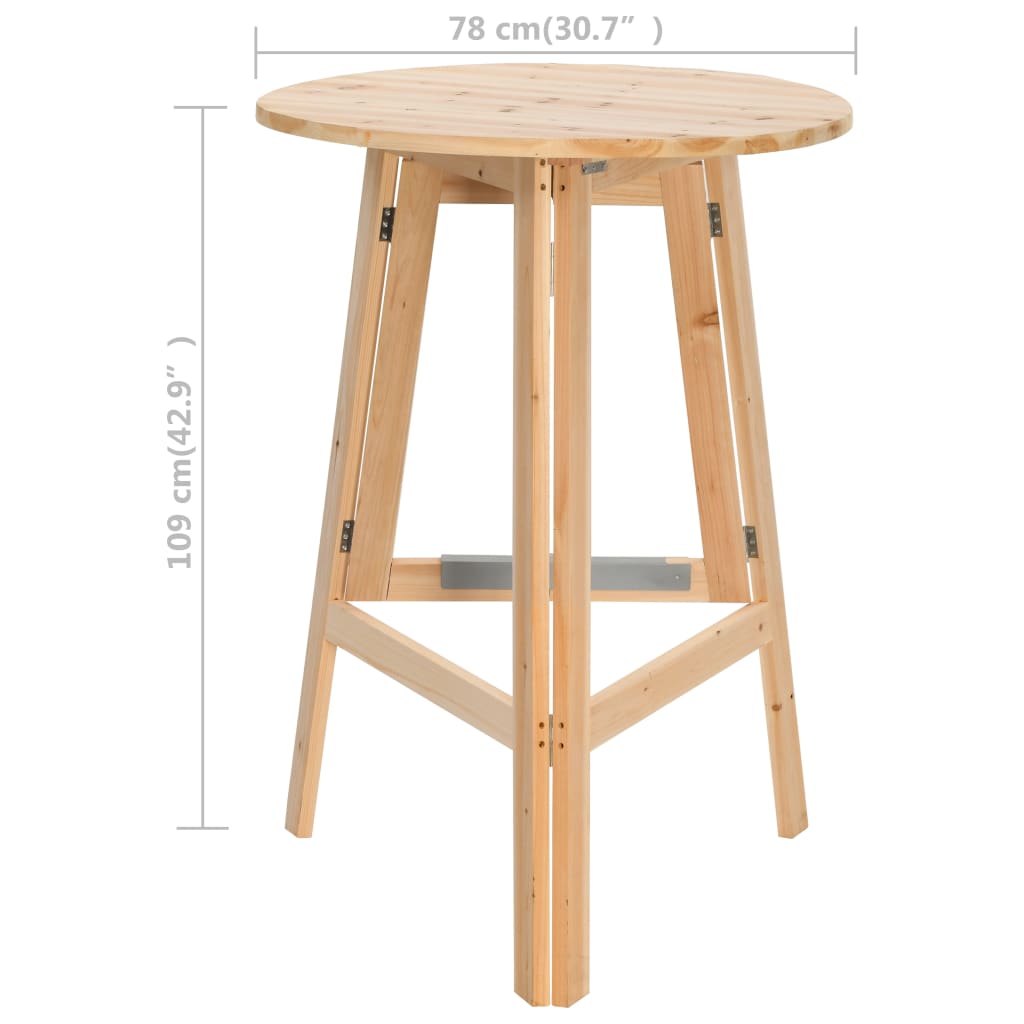 Table de bar pliable 78 cm Bois de sapin