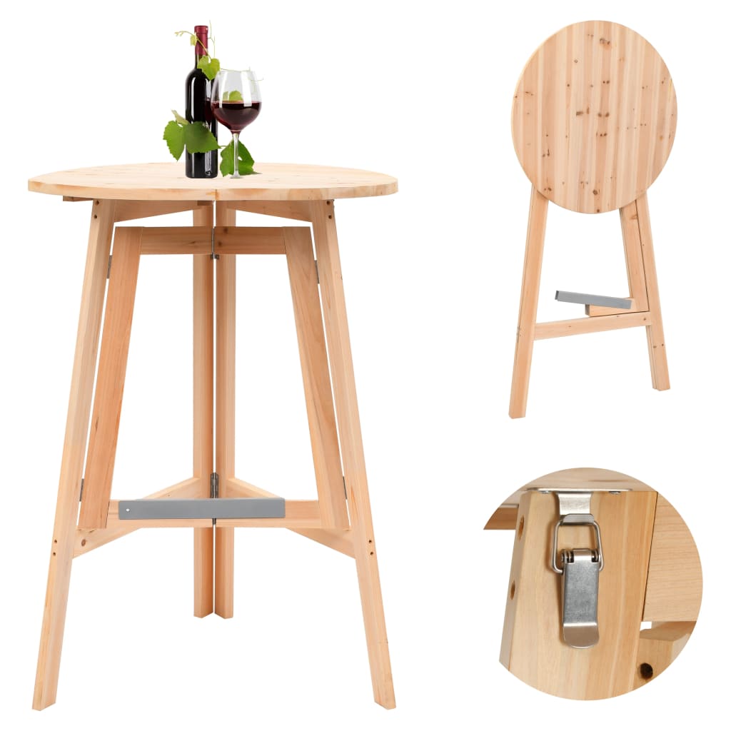 Table de bar pliable 78 cm Bois de sapin