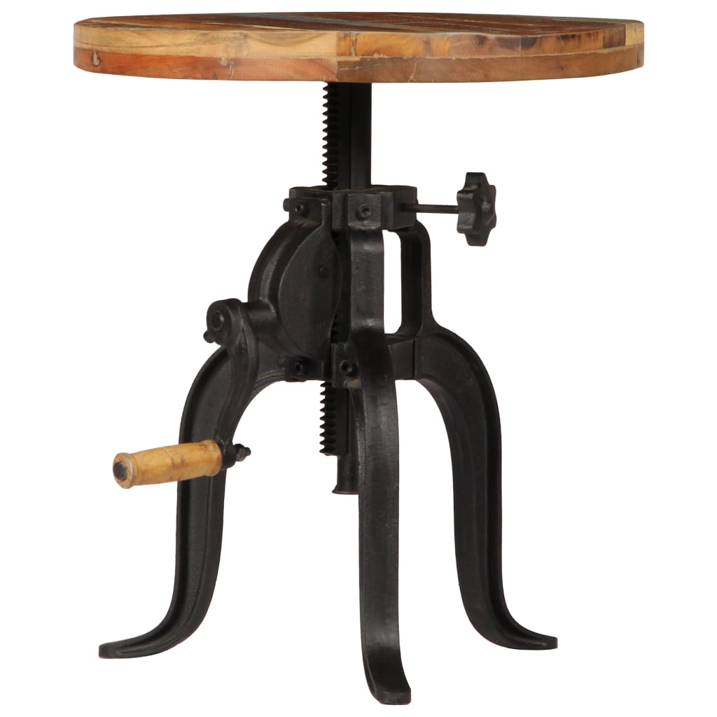 Table d'appoint 45x (45-62) cm Bois de récupération et fonte