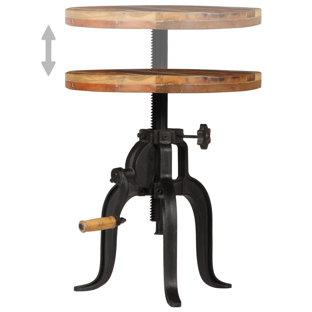 Table d'appoint 45x (45-62) cm Bois de récupération et fonte