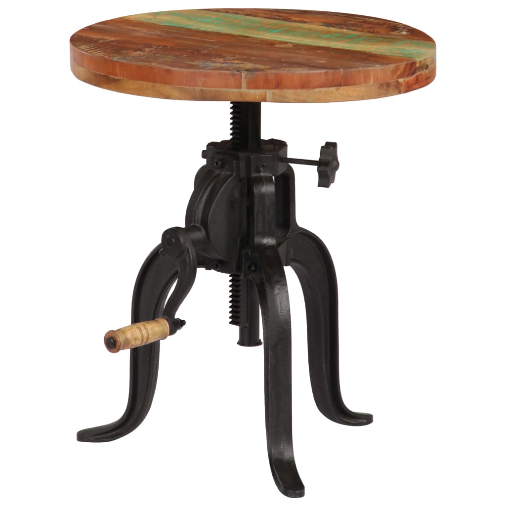 Table d'appoint 45x (45-62) cm Bois de récupération et fonte