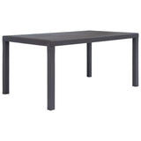 Table de jardin Marron 150x90x72 cm Plastique Aspect de rotin