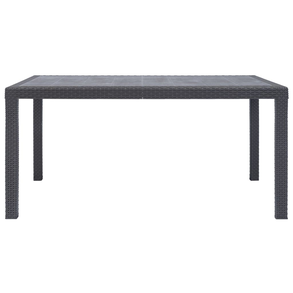 Table de jardin Marron 150x90x72 cm Plastique Aspect de rotin