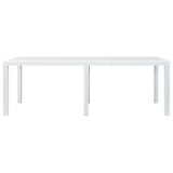 Table de jardin Blanc 220x90x72 cm Plastique Aspect de rotin