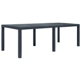 Table de jardin Anthracite 220x90x72 cm Plastique Aspect rotin