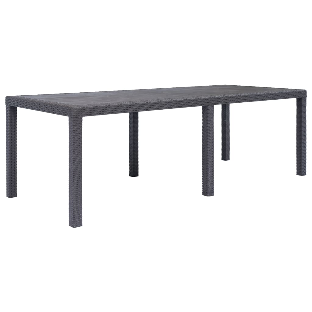 Table de jardin Marron 220x90x72 cm Plastique Aspect de rotin