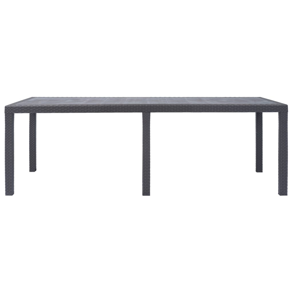 Table de jardin Marron 220x90x72 cm Plastique Aspect de rotin