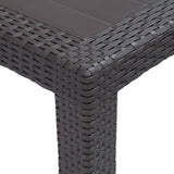 Table de jardin Marron 220x90x72 cm Plastique Aspect de rotin