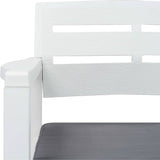 Banc de jardin à 2 places et coussins 133 cm Plastique Blanc