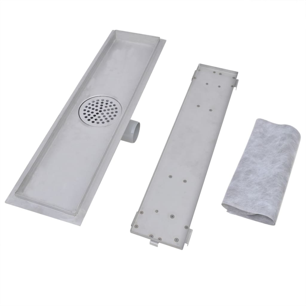 Drain de douche linéaire 2 pcs 530 x 140 mm Acier inoxydable