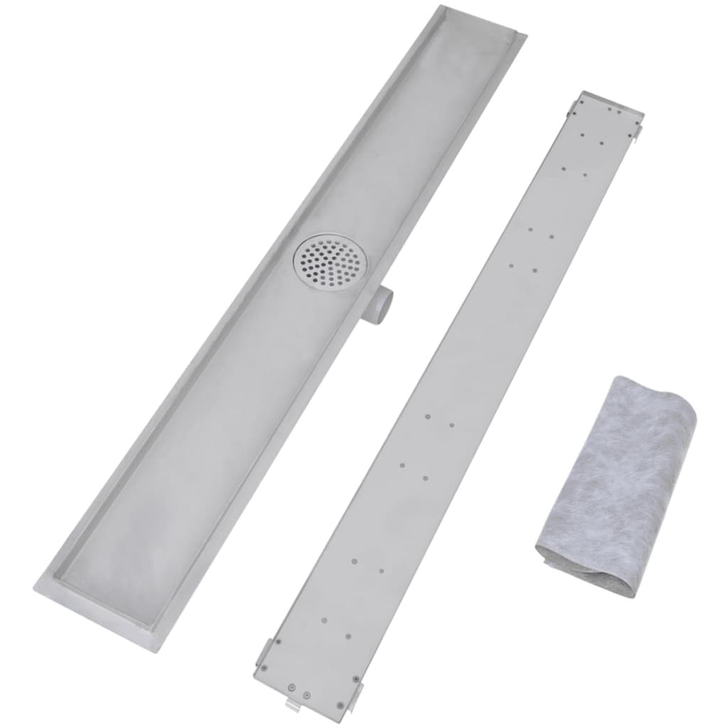 Drain de douche linéaire 2 pc 1030 x 140 mm Acier inoxydable