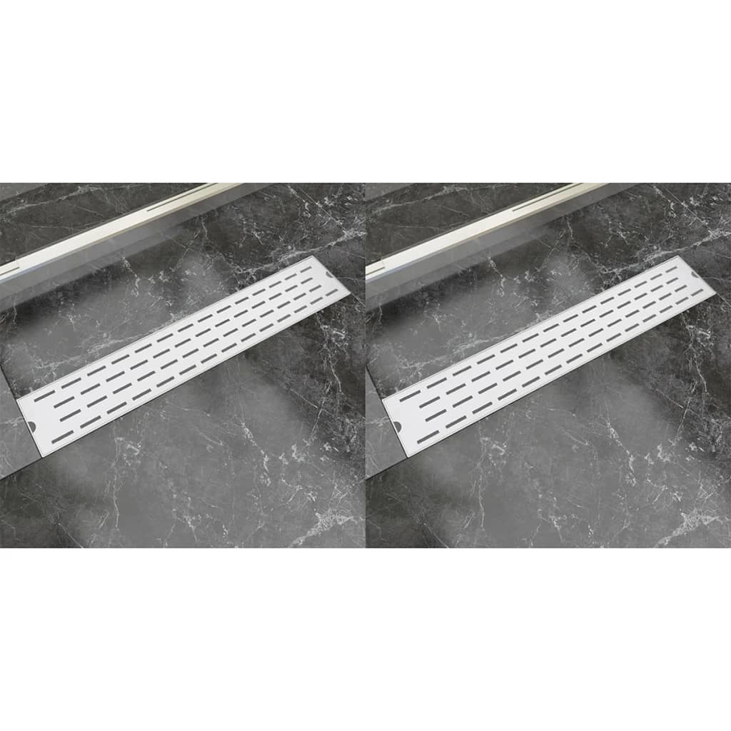 Drain de douche linéaire 2 pcs Ligne 630x140mm Acier inoxydable