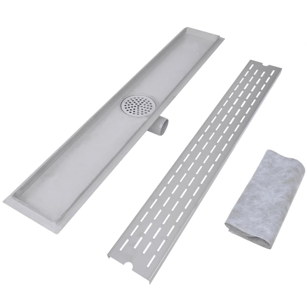 Drain de douche linéaire 2 pc Ligne 830x140 mm Acier inoxydable