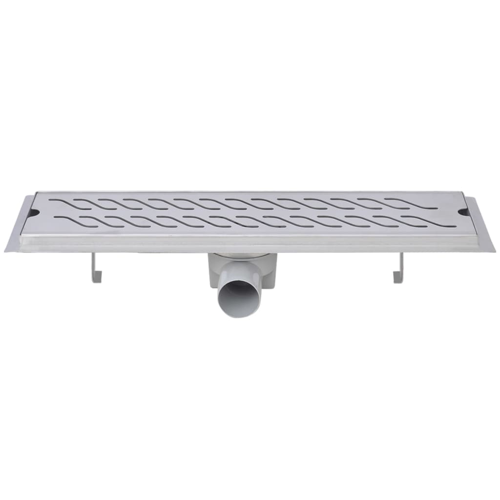 Drain de douche linéaire 2pcs Vague 530x140 mm Acier inoxydable