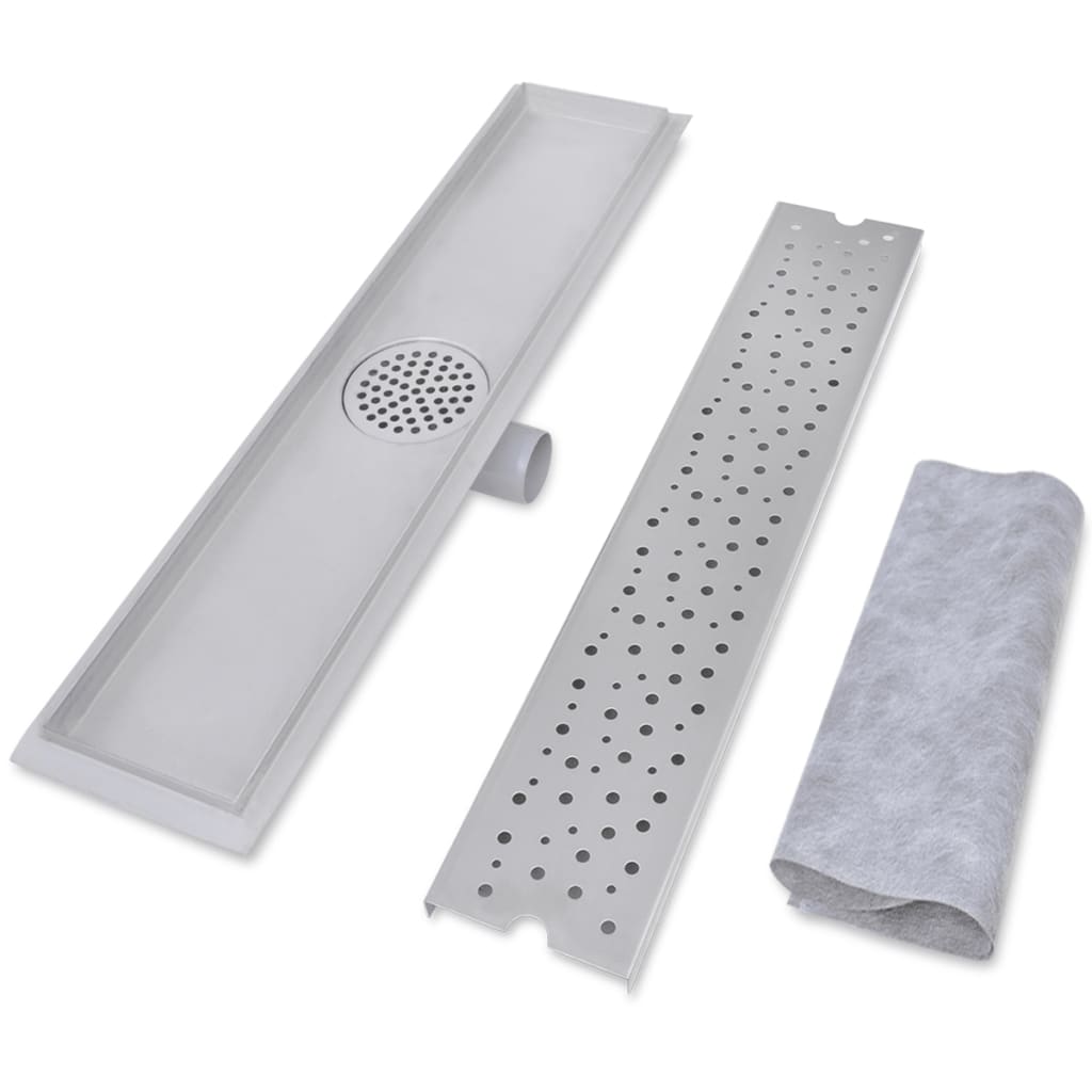 Drain de douche linéaire 2 pcs 630 x 140 mm Acier inoxydable