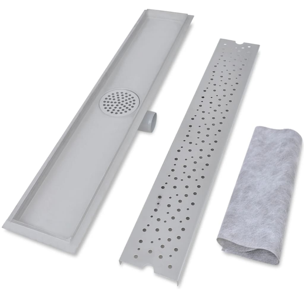 Drain de douche linéaire 2 pcs 730 x 140 mm Acier inoxydable