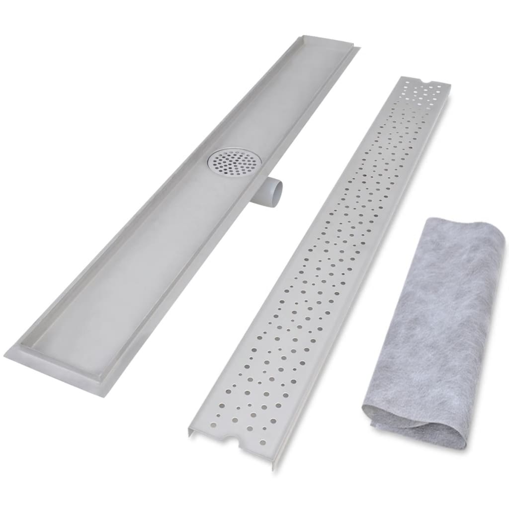 Drain de douche linéaire 2 pcs 1030 x 140 mm Acier inoxydable