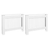 Cache-radiateurs 2 pcs blanc MDF 112 cm