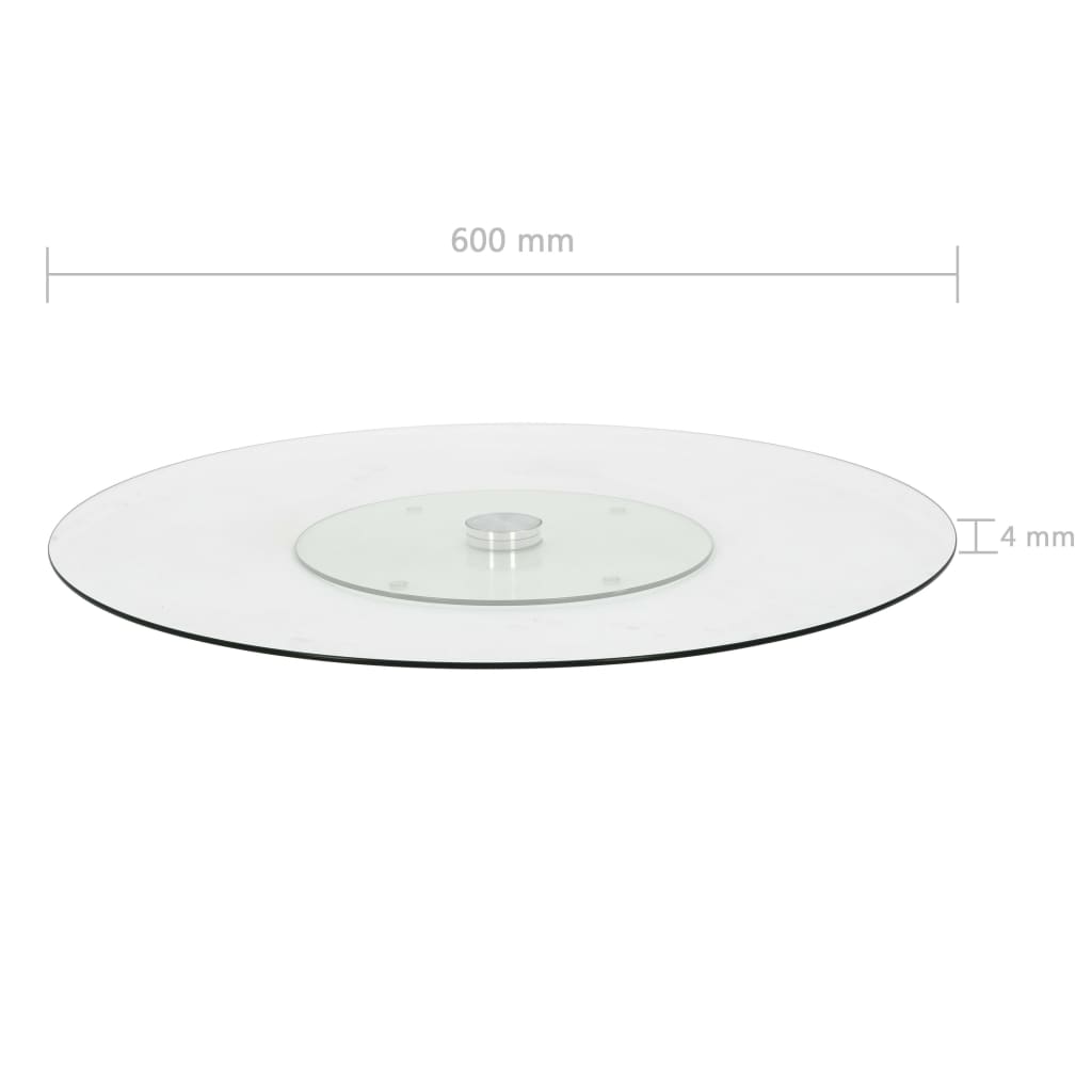 Assiette de service rotative Transparent 60 cm Verre trempé