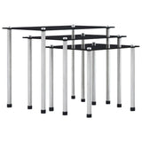 Nesting tables 3 pcs Black Tempered glass