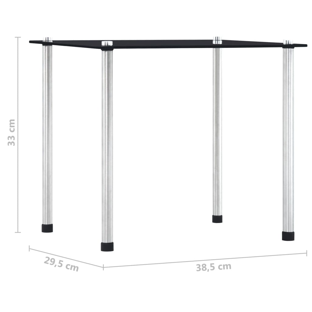 Nesting tables 3 pcs Black Tempered glass